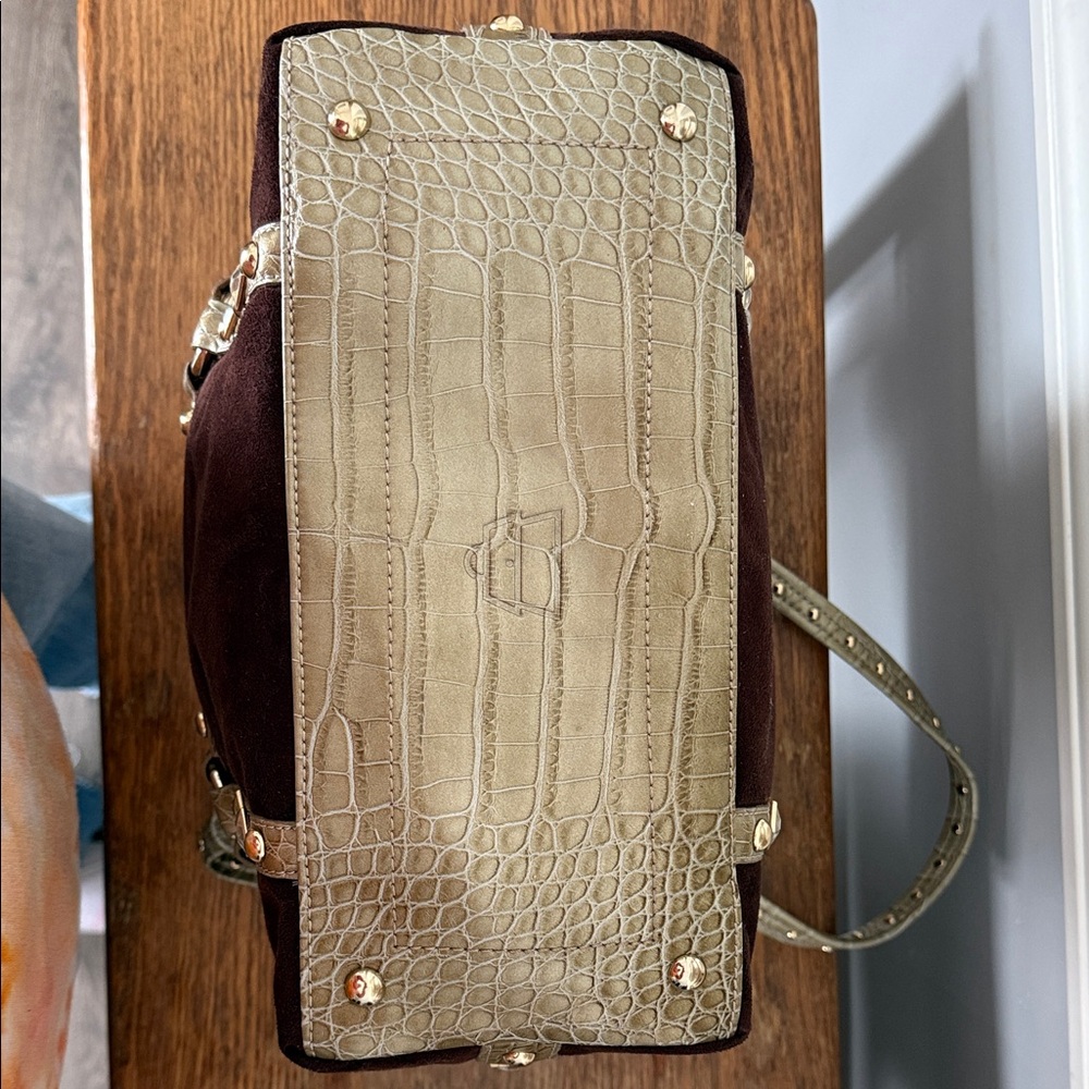 Kathy Van Zeeland Brown Bronze Embellished Shoulder Tote with Charms! - Picture 7 of 15